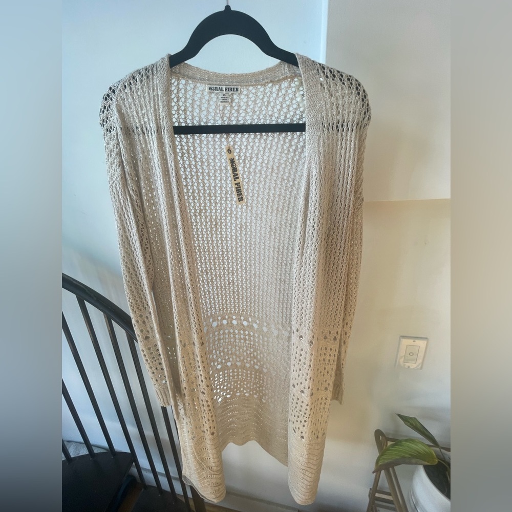 Cream cardigan sweater